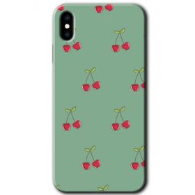 Apple iPhone XS Kiraz Berry Baskılı Uyumlu Silikon Kılıf