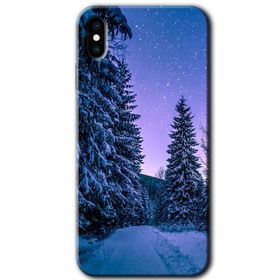 Apple iPhone XS Kış Manzarası Baskılı Uyumlu Silikon Kılıf