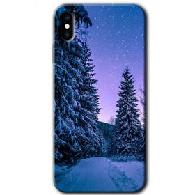 Apple iPhone XS Kış Manzarası Baskılı Uyumlu Silikon Kılıf