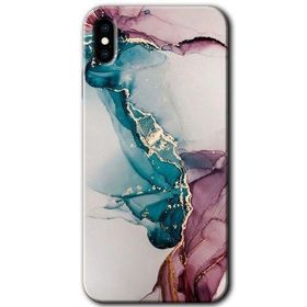 Apple iPhone XS Liquid Mermer Baskılı Uyumlu Silikon Kılıf
