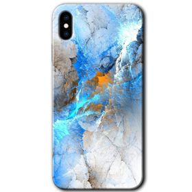 Apple iPhone XS Mavi Buzul Baskılı Uyumlu Silikon Kılıf