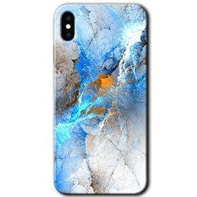 Apple iPhone XS Mavi Buzul Baskılı Uyumlu Silikon Kılıf