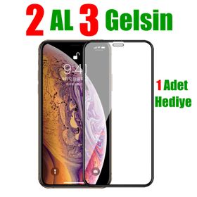 Apple iPhone XS Max 9D Siyah Ekran Koruyucu Uyumlu Kırılmaz Cam