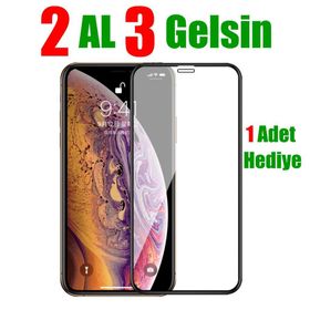 Apple iPhone XS Max 9D Siyah Ekran Koruyucu Uyumlu Kırılmaz Cam
