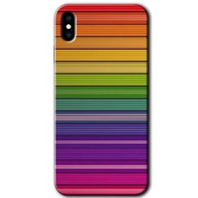 Apple iPhone XS Max Colorful Lines Baskılı Uyumlu Silikon Kılıf