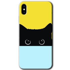 Apple iPhone XS Max Kara Kedi Baskılı Uyumlu Silikon Kılıf