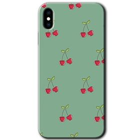 Apple iPhone XS Max Kiraz Berry Baskılı Uyumlu Silikon Kılıf