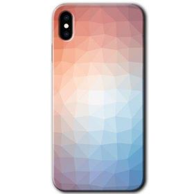 Apple iPhone XS Max Polygon Graident 3 Baskılı Uyumlu Silikon Kılıf