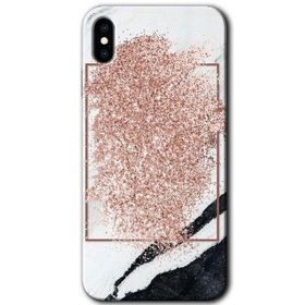 Apple iPhone XS Max Simli Mermer Baskılı Uyumlu Silikon Kılıf