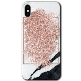 Apple iPhone XS Max Simli Mermer Baskılı Uyumlu Silikon Kılıf