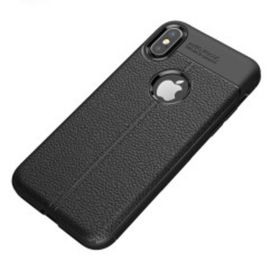 Apple iPhone XS Max Siyah Deri Kılıf
