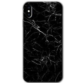 Apple iPhone XS Max Siyah Mermer Baskılı Uyumlu Silikon Kılıf