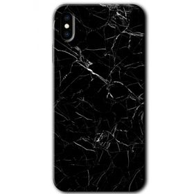 Apple iPhone XS Max Siyah Mermer Baskılı Uyumlu Silikon Kılıf