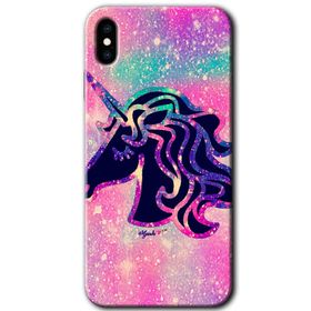 Apple iPhone XS Max Unicorn Kristal Baskılı Uyumlu Silikon Kılıf