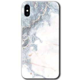 Apple iPhone XS Max White Marble Baskılı Uyumlu Silikon Kılıf