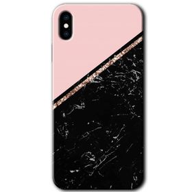 Apple iPhone XS Max Yarım Mermer Baskılı Uyumlu Silikon Kılıf