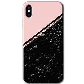Apple iPhone XS Max Yarım Mermer Baskılı Uyumlu Silikon Kılıf