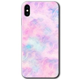 Apple iPhone XS Pembe Duman Baskılı Uyumlu Silikon Kılıf