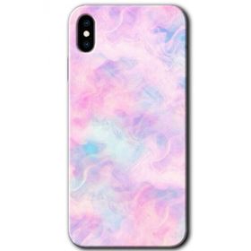 Apple iPhone XS Pembe Duman Baskılı Uyumlu Silikon Kılıf