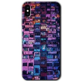 Apple iPhone XS Şehir Görünümü Baskılı Uyumlu Silikon Kılıf