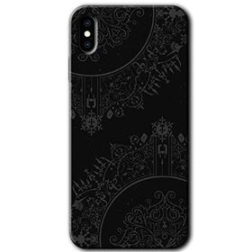Apple iPhone XS Siyah Mandala Baskılı Uyumlu Silikon Kılıf