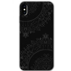 Apple iPhone XS Siyah Mandala Baskılı Uyumlu Silikon Kılıf