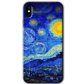 Apple iPhone XS Starry Night Baskılı Uyumlu Silikon Kılıf