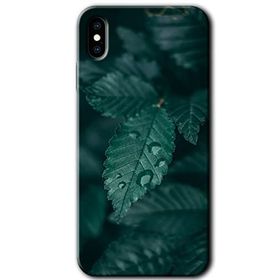 Apple iPhone XS Yağmurlu Yaprak Baskılı Uyumlu Silikon Kılıf