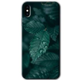Apple iPhone XS Yağmurlu Yaprak Baskılı Uyumlu Silikon Kılıf
