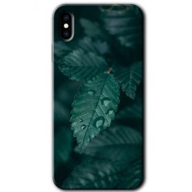 Apple iPhone XS Yağmurlu Yaprak Baskılı Uyumlu Silikon Kılıf