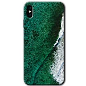 Apple iPhone XS Yeşil Okyanus Baskılı Uyumlu Silikon Kılıf