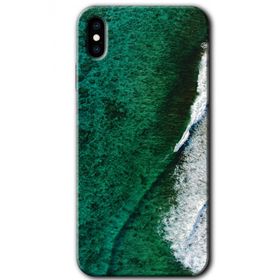 Apple iPhone XS Yeşil Okyanus Baskılı Uyumlu Silikon Kılıf