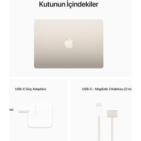Apple MacBook Air M2 8CPU 8GPU 8GB RAM 256GB SSD macOS 13.6 inç Laptop - Notebook