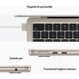 Apple MacBook Air MLY23TU/A M2 8GB RAM 512GB RAM macOS Monterey 13.6 inç Yıldız Işığı Laptop - Notebook