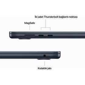 Apple MacBook Air MQKW3TU/A M2 8 Core CPU 10 Core GPU 8GB RAM 256GB SSD macOS 15 inç Gece Yarısı Laptop - Notebook