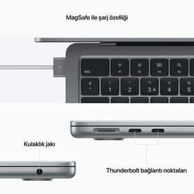 Apple MacBook Air Z15S00120 M2 16GB RAM 256GB SSD macOS 13.6 inç Uzay Grisi Laptop - Notebook