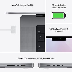 Apple MacBook Pro M1 Pro 16GB RAM 512GB SSD macOS 14.2 inç Laptop - Notebook