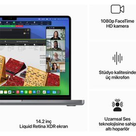 Apple MacBook Pro M3 8CPU 10GPU 8GB RAM 1TB SSD macOS 14 inç Laptop - Notebook