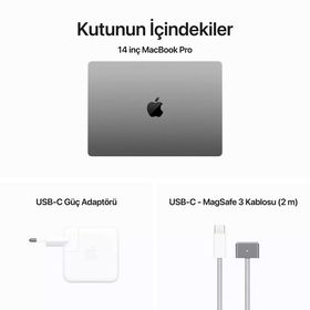 Apple MacBook Pro M3 8CPU 10GPU 8GB RAM 512GB SSD macOS 14 inç Laptop - Notebook
