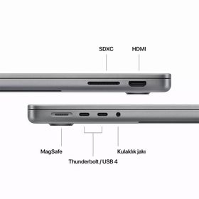 Apple MacBook Pro M3 8CPU 10GPU 8GB RAM 512GB SSD macOS 14 inç Laptop - Notebook