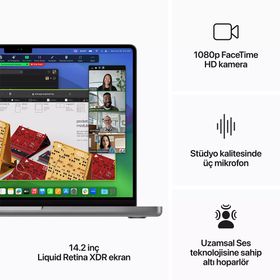 Apple MacBook Pro M3 8CPU 10GPU 8GB RAM 512GB SSD macOS 14 inç Laptop - Notebook