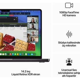Apple MacBook Pro MRX43TU/A M3 Pro 12CPU 18GPU 18GB RAM 1TB SSD macOS 14 inç Uzay Siyahı Laptop - Notebook