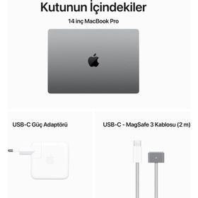 Apple MacBook Pro MTL83TU/A M3 8CPU 10GPU 8GB RAM 1TB SSD macOS 14 inç Uzay Grisi Laptop - Notebook