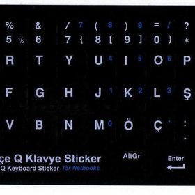 Apple Siyah Q Türkçe Klavye Sticker