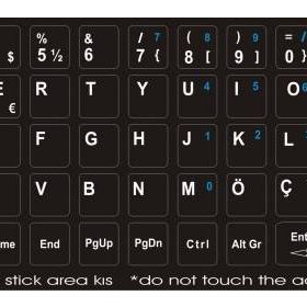 Apple Siyah Q Türkçe Klavye Sticker