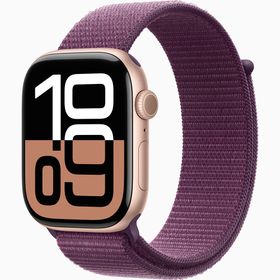 Apple Watch Series 10 GPS 42 mm Rose Altın Alüminyum Kasa Kırmızı Erik Spor Loop Kordon Akıllı Saat