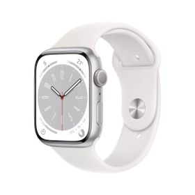 Apple Watch Series 8 45 mm Gümüş Alüminyum Kasa Beyaz Spor Kordon Akıllı Saat Teşhir- Outlet