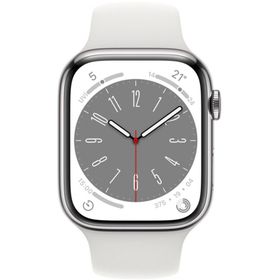 Apple Watch Series 8 Gps + Cellular 45 mm Gümüş Alüminyum Kasa Beyaz Spor Kordon Akıllı Saat