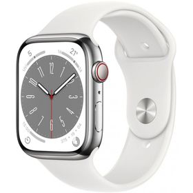 Apple Watch Series 8 Gps + Cellular 45 mm Gümüş Alüminyum Kasa Beyaz Spor Kordon Akıllı Saat