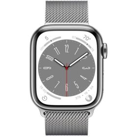 Apple Watch Series 8 Gps+Cellular 41 mm Paslanmaz Çelik Kasa Milano Loop Kordon Akıllı Saat